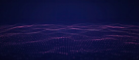Vibrant purple digital wave pattern with glowing pink dots