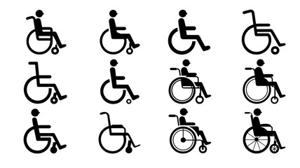 black wheelchair icons