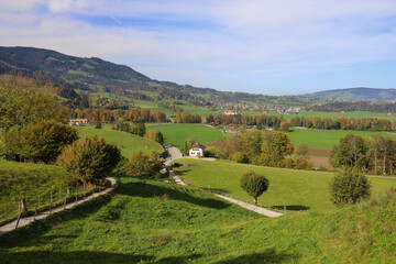 View of the mountain and nature Park in autumn season at switzerland