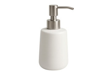 Obraz premium White ceramic soap dispenser with stainless steel pump