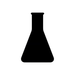 Erlenmeyer Flask Silhouette Icon for Science and Chemical Laboratory Experiments