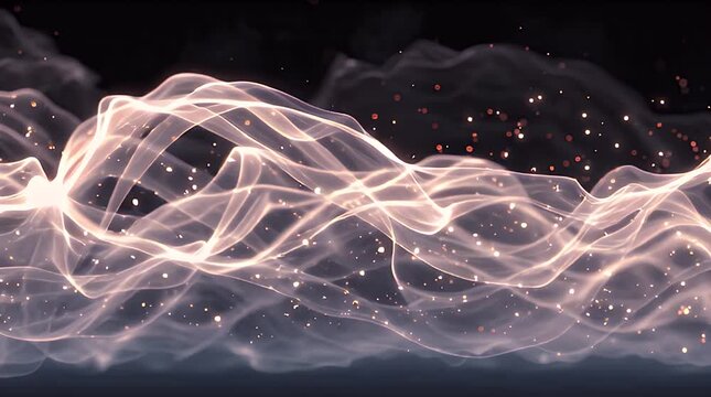 8K Seamless Loop of Rising Smoke Ribbons with Soft Backlight and Floating Particles