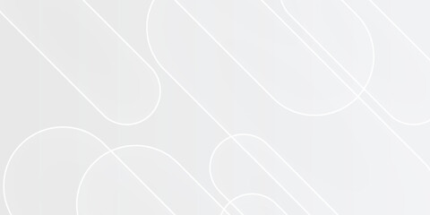 Modern Light Gray Abstract Background with Diagonal Rounded Lines Minimal Design. Futuristic Technology Concept