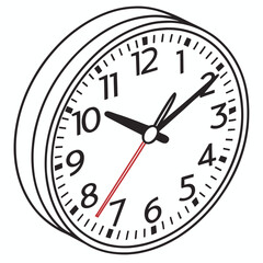 Modern Digital Clock Minimal Vector Icon Showing Time and Alarm