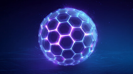 Digital hexagonal structure glowing