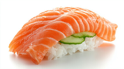 Fresh salmon nigiri sushi