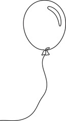 Obraz premium A simple line drawing of a balloon with a string