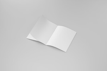 Minimal Open Catalog & Brochure Mockup with Blank Pages on Light Background