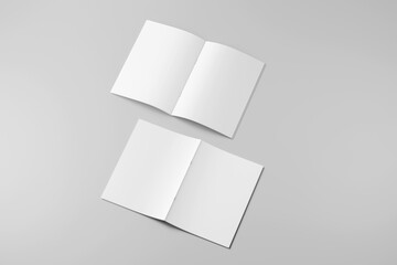 Minimal Open Catalog & Brochure Mockup with Blank Pages on Light Background