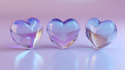 Romantic glass hearts decoration