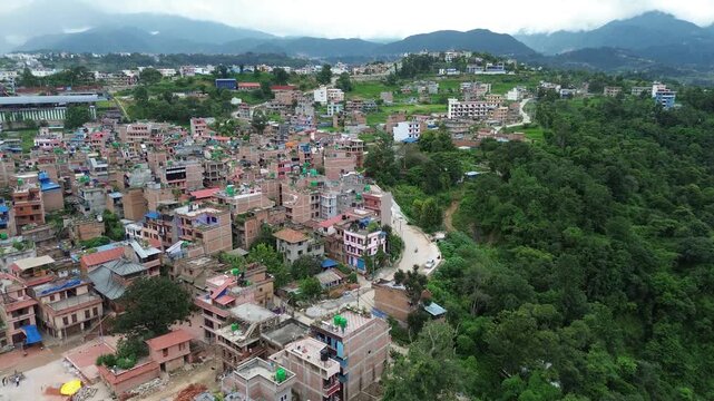 Aerial View of Machhindra Nath Temple, Khokana Village &ndash; One of the Oldest Settlements in Nepa