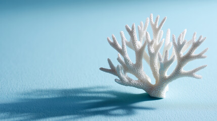 Decorative coral object on blue background