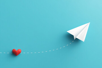Romantic paper plane illustration