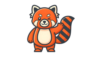 Fototapeta premium Cute red panda character with playful expression