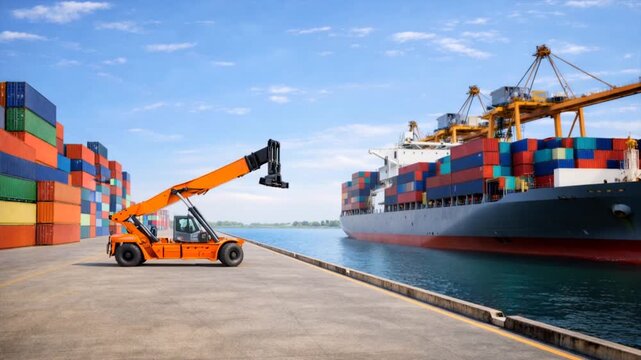 Multimodal transportation at a seaport container terminal