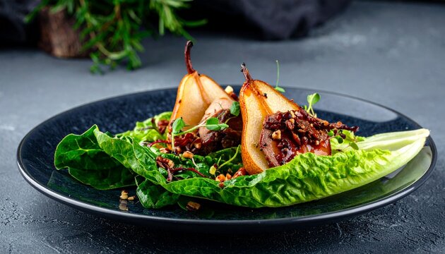 Feldsalat mit G&auml;nseleber & Birne