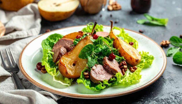 Feldsalat mit G&auml;nseleber & Birne