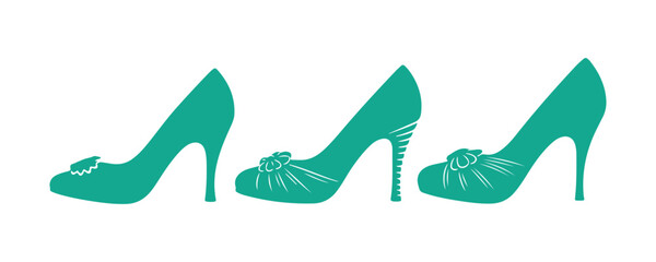 Obraz premium True Colored Classic Retro Women's Shoes in Vintage Fashion Style, Classy High Heels