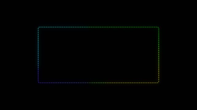 Vibrant Edge Glow animation. Stunning modern abstract frames featuring vibrant neon gradient borders on a dark background perfect for dynamic design