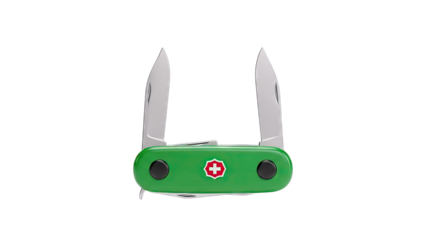 Green Swiss Army Knife with Blades Extended