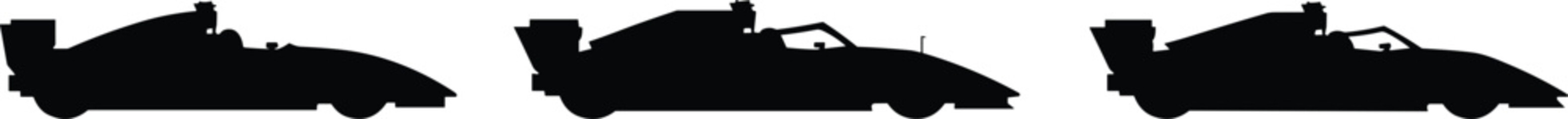 Fototapeta premium Silhouette of racing car, Formula 1 automobile vector, motorsport vehicle illustration, speed competition concept, fast car design, sports racing graphic