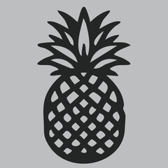 Pineapple Black and White Vector