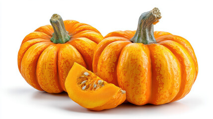 Fototapeta premium fresh pumpkin isolated on white background for halloween and cooking