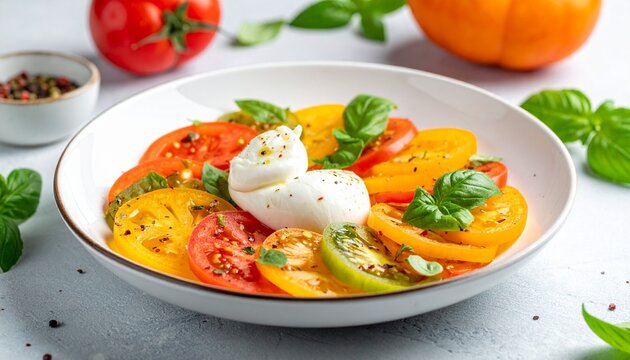 Tomaten-Carpaccio mit Burrata-Espuma