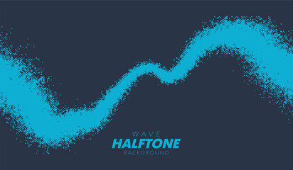 Abstract vector torn halftone fluid wave. Scratched dotted pop art wavy dynamic texture.