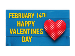 Happy valentine's day on february 14th isolated on transparent background