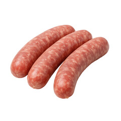 Fresh raw sausages isolated on transparent background