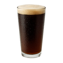 Glass of dark beer isolated on transparent background