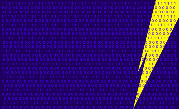 Lightning Bolt with Binary Code, Digital Power Symbol