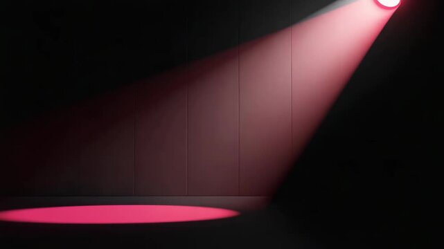 Dark shadows pierced by focused red light rays, captured with a minimal dolly move Subtle movement through soft haze creates a dramatic cinematic tone 4K