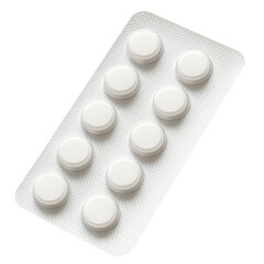 Medicine blister pack isolated on transparent background