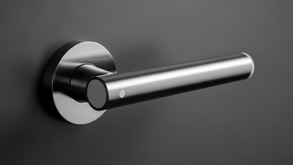 Close up of a sleek modern toilet handle