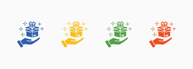 Value Proposition Icon Set Color Multiple Style Collection