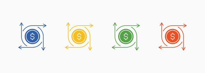 Crowdfunding Icon Set Color Multiple Style Collection