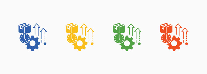 Productivity Icon Set Color Multiple Style Collection