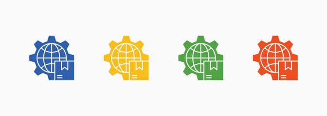 Globalization Icon Set Color Multiple Style Collection