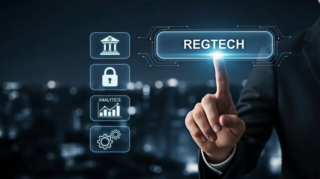 Regtech concept design to showcase technology in finance and business.