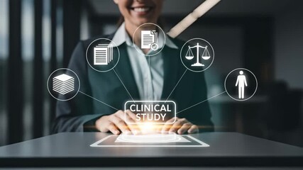 A professional smiling with clinical study concepts for the concept of business.