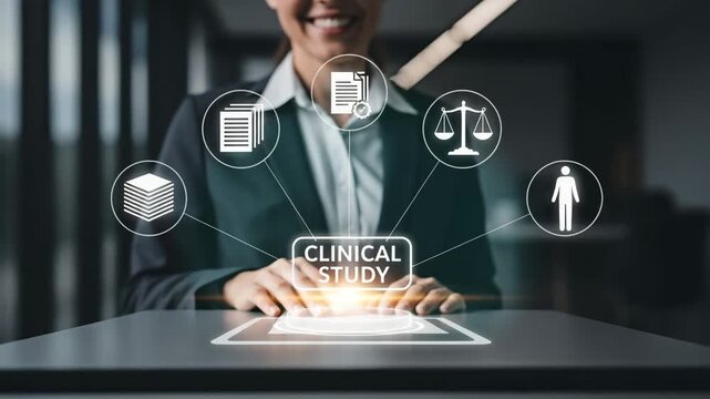 A professional smiling with clinical study concepts for the concept of business.