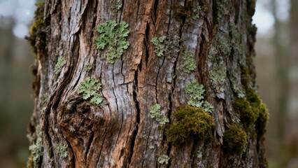 Obraz premium Weathered tree bark textures embodying wisdom and resilience.