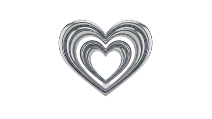 Nested Silver Hearts