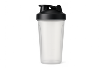 Clear protein shaker bottle for fitness workout and nutrition
