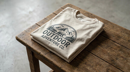 Folded T Shirt Mockup  Realistic Fabric & Shadows  High Resolution Top View