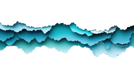 Torn Paper Layers with Gradient on Transparent Background