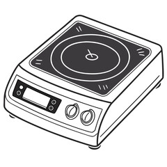 Fototapeta premium Modern Induction Cooktop Burner Vector Graphic