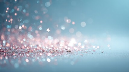 Elegant abstract background featuring shimmering glitter particles and soft pastel hues for festive or decorative designs